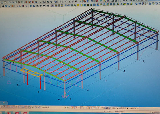 _lichtgewicht staal structuur pakhuis ontwerp vervaardigen met 90km/H wind lading