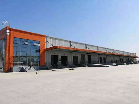 Voorgefabriceerde grote overkapping laadruimte Hoogbouw Duurzame staalstructuur magazijn
